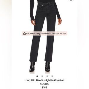 Agolde Lana Mid Rise Straight in Conduct